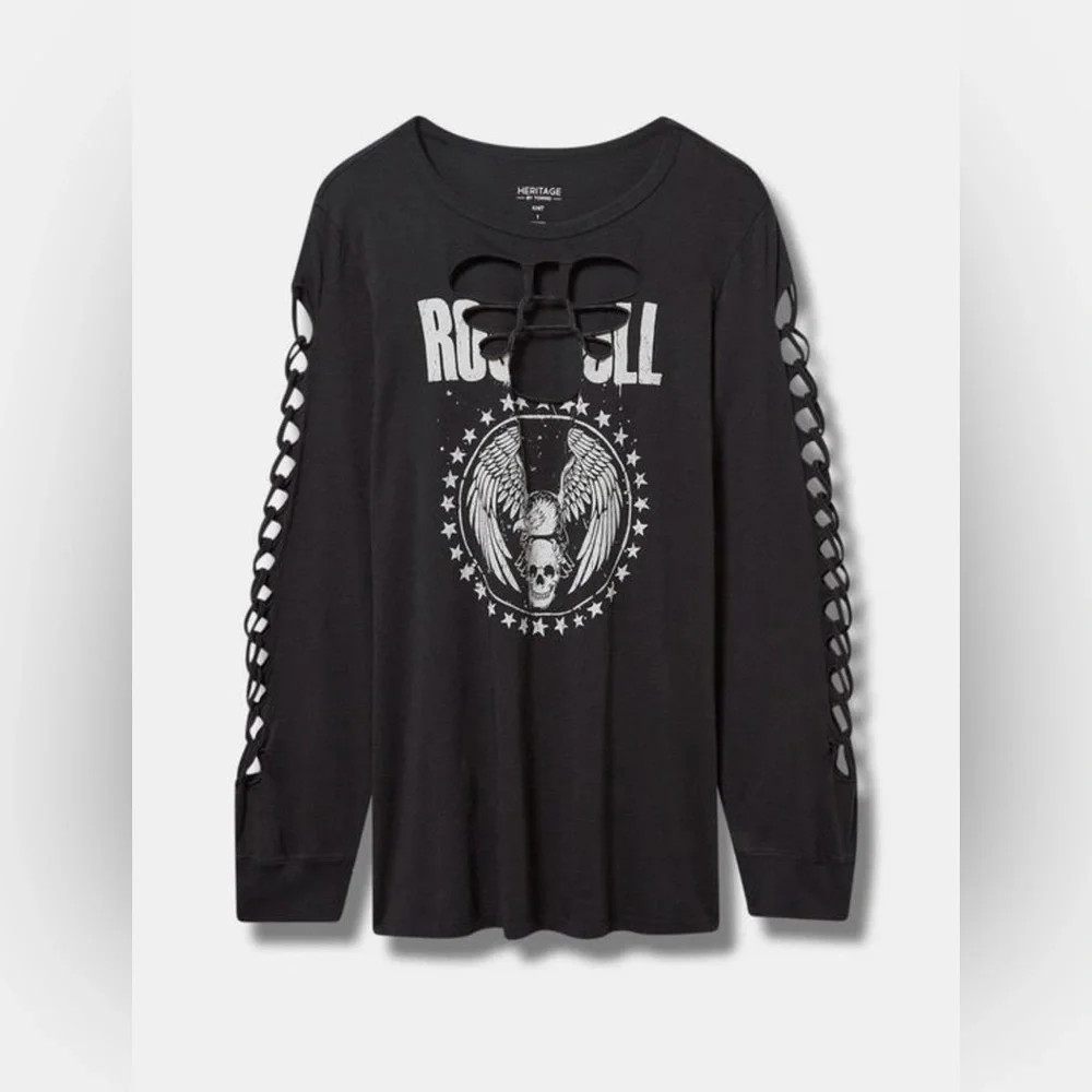 NWT- Heritahe by Torrid skull cotton top - Picture 3 of 5